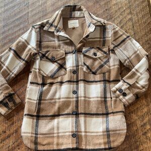 Thread & Supply size XS heavy Plaid Button-Up Shirt Jacket shirt look